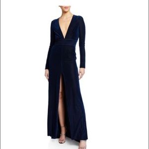 COPY - Aidan Mattox long sleeve velvet gown